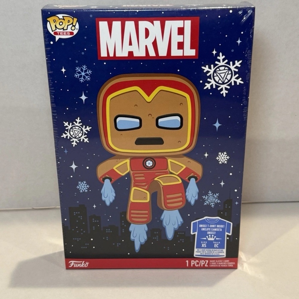 Gingerbread Iron Man - Marvel Holiday Boxed Funko Pop! Tees [Size-XS]‎